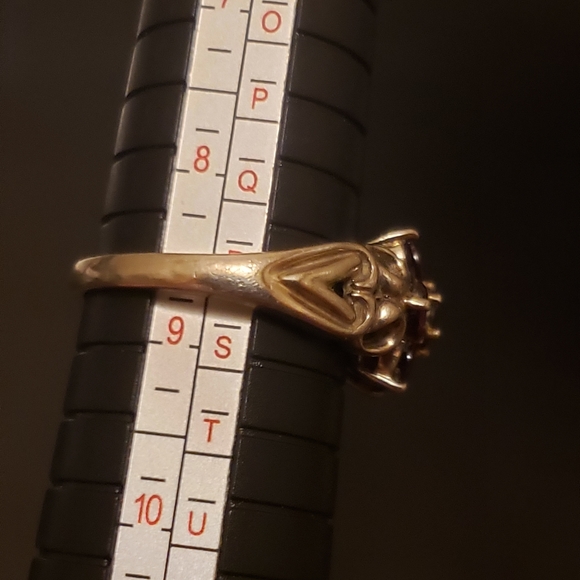 Sterling Silver Michelle Albala Garnet Heart Flower Cocktail Ring Size 8.75 - 4g - Picture 8 of 14